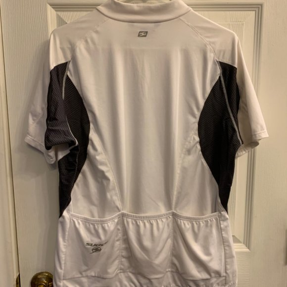SUGOI Cycling Shirt White Grey With Pockets Compression Full Zip Men’s Size XL - Picture 6 of 8
